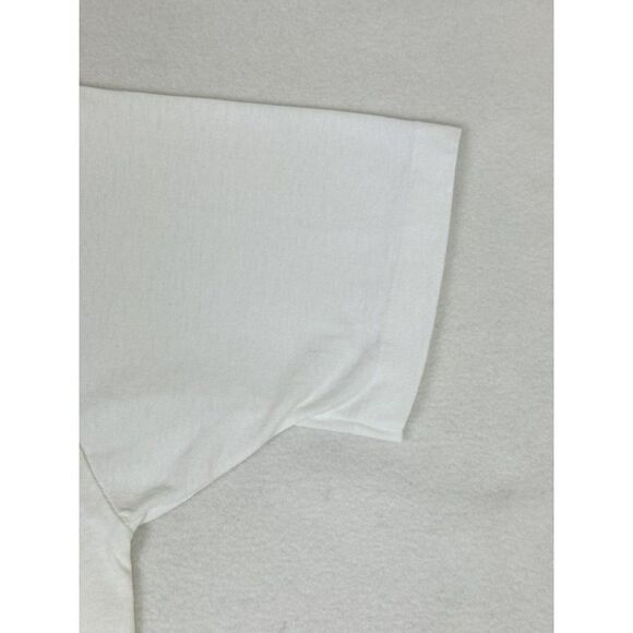 Vintage 90s Consumer Credit College T-Shirt Large White Money Single Stitch - Picture 6 of 10